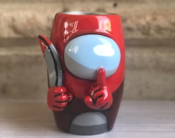Tazza "Impostore" 3D - Argilla scolpita su un bicchiere isolato in acciaio inossidabile da 16 once