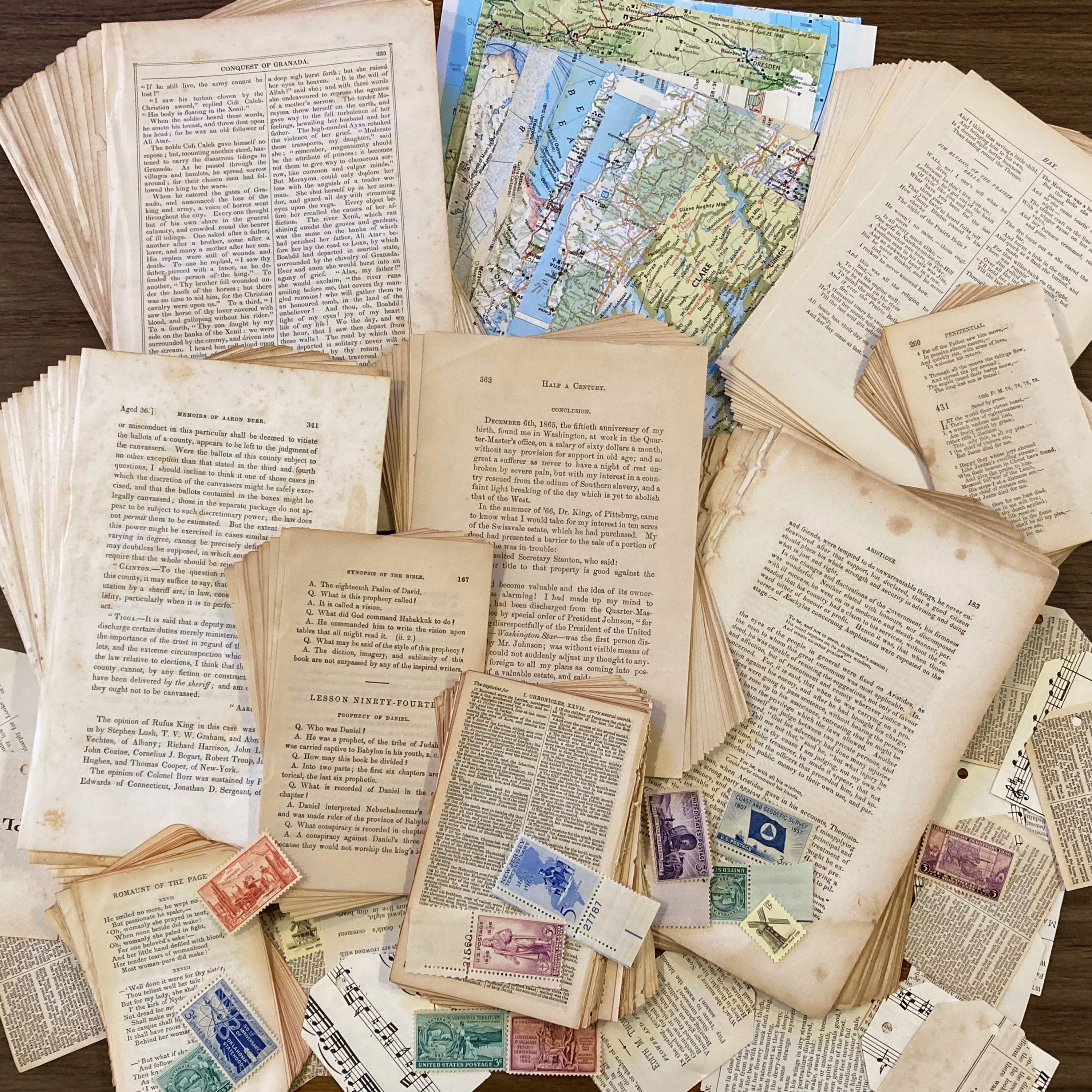 200+ Vintage Paper Ephemera Bundle: Antique Book Pages, Maps, Stamps - Etsy