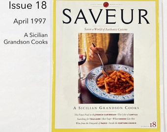 Saveur Magazine Issue No 18, April 1997, A Sicilian Grandson Cooks, Pre-Owned Copy. Buy 2 Mags Get 1 More FREE with code 3FOR2MAGS