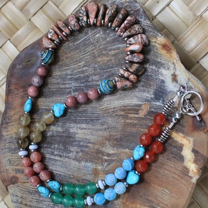 LEOPARD SKIN JASPER Necklace 24 Inches Necklace Blue Lace Agate Necklace Smokey Quartz Necklace Rhodonite Necklace Howlite Necklace Rockinon