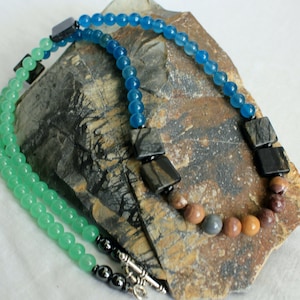 SONORAN DENDRITIC JASPER Necklace 24 Inches Necklace Utah Picasso Marble Necklace Boho Necklace Beaded Necklace Calming Necklace
