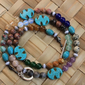 BLUE LACE AGATE Necklace 26 Inches Necklace Howlite Necklace Rose Quartz Necklace Amethyst Necklace Opal Necklace Rhodonite Stone Necklace