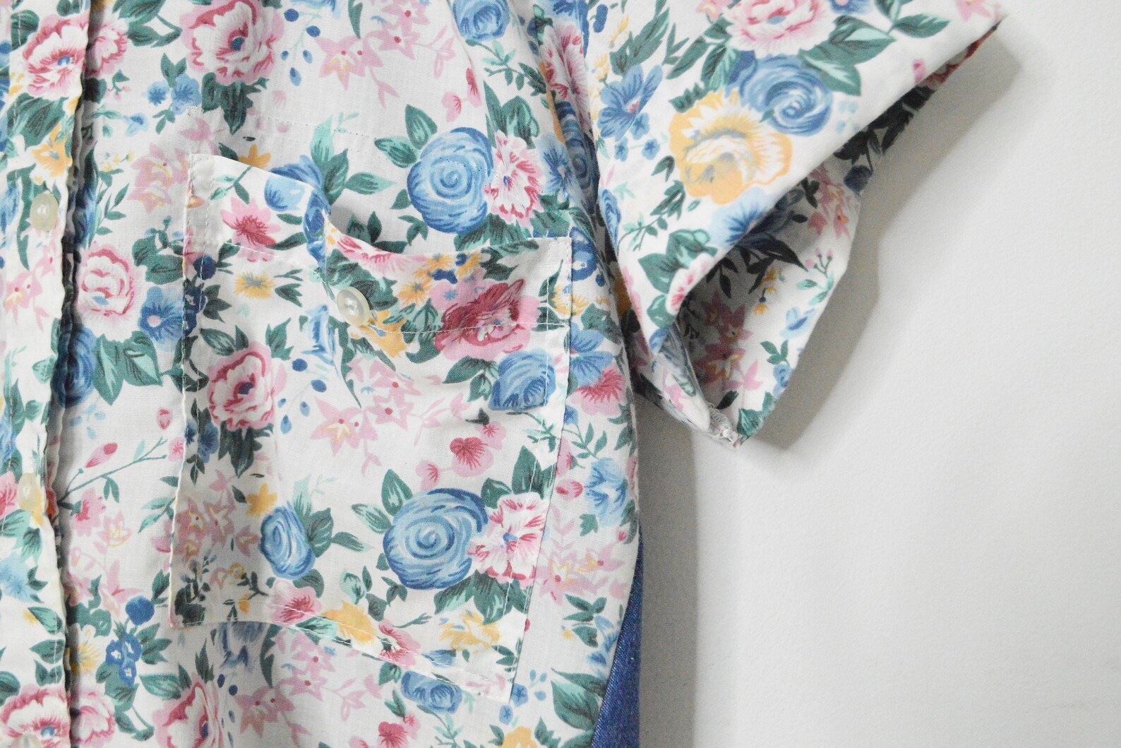 Cropped floral blouse vintage cottagecore top button up blouse | Etsy