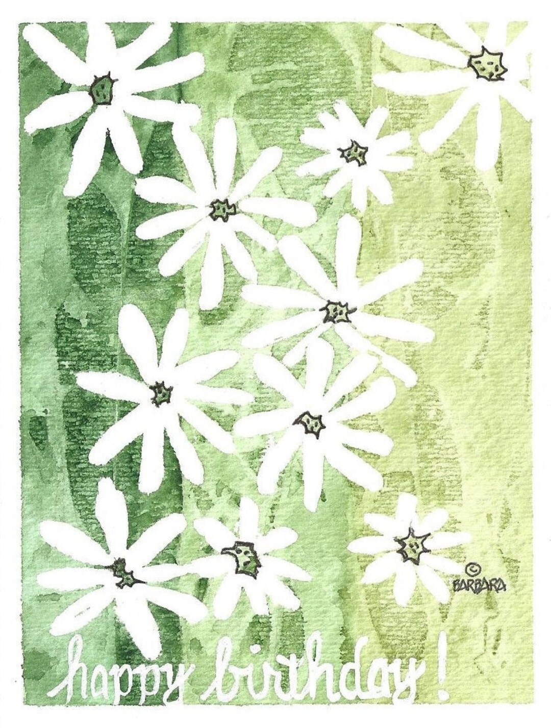Note Cards, Birthday Cards, Blank Inside, Handmade - No. 1104 'happy ...