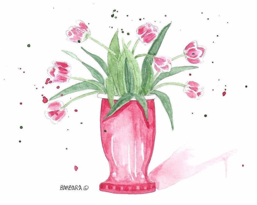Tulips, Tulip Note Cards, Watercolor Tulips, Prints, Notes - No. 1975 ...