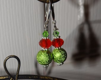 Christmas Red and Green Earrings