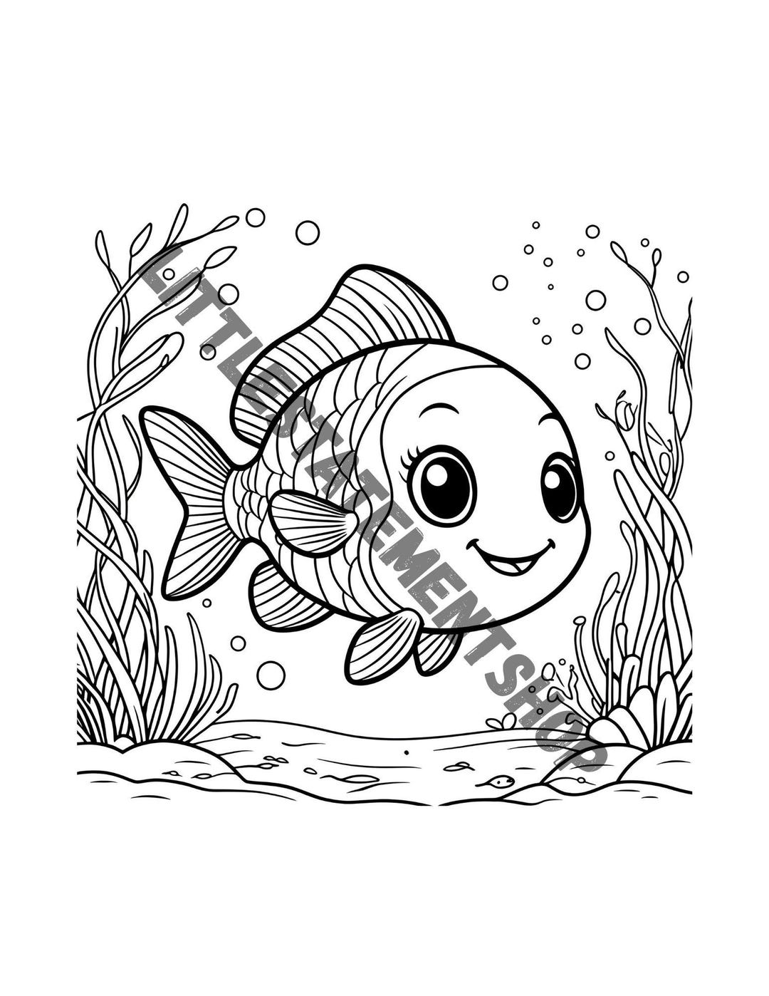 Cute Sea Ocean Animals Coloring Pages Adult and Kid Coloring Pages ...