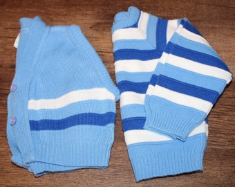 Reth blue warm waistcoat with zipper with pockets. 90s Vintage fleece vest for a boy 6-7 years old