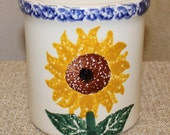 Pottery Sunflower Crock, Crock Shop, Santa Ana, Ca.