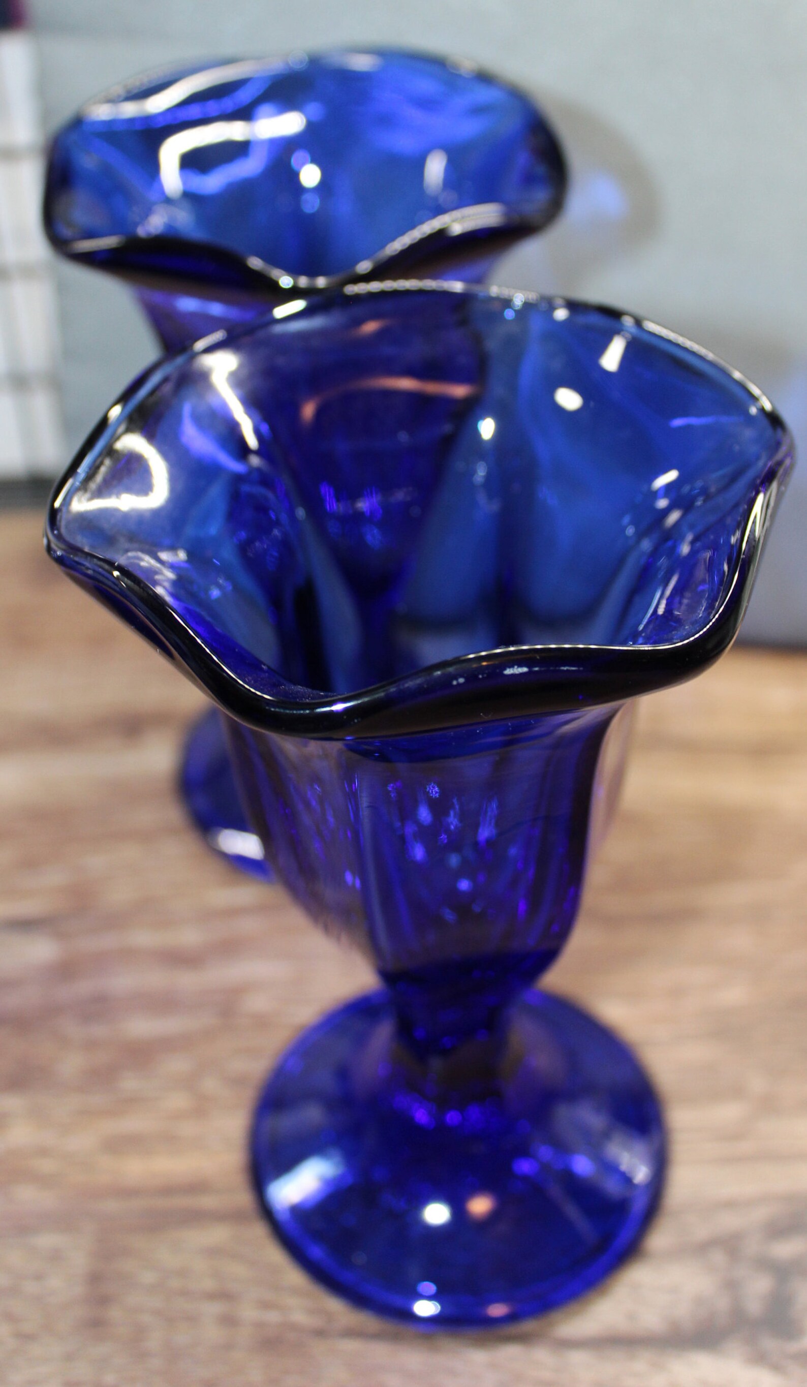 Anchor Hocking Ice Cream Sundae Glasses Set of 2 Cobalt Blue 6 Etsy