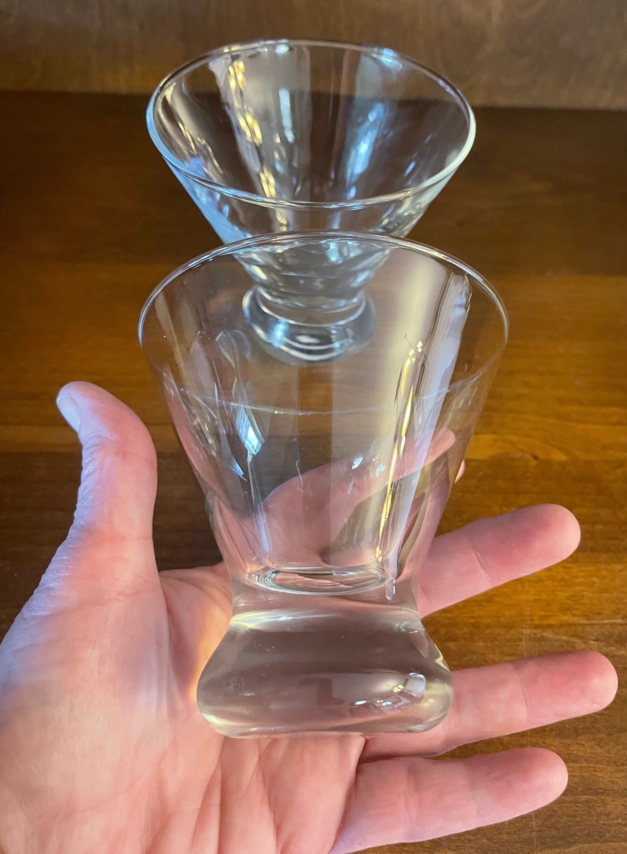 Vintage Stemless Short Martini Glasses Set de 2 Etsy