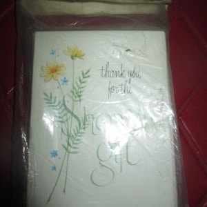 Paquet de 12 cartes-cadeaux et enveloppes Merci pour la douche vintage