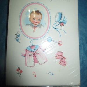 Paquet de 12 « Notre bébé est arrivé ! Cartes et enveloppes - Années 50