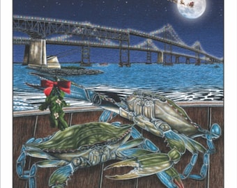 Christmas Cards -- &quot;Merry Christmas Baybee&quot; 10-pack / Chesapeake Themed