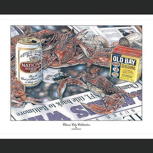 Charm City Celebration -- Ravens Super Bowl / Fine Art Print / Baltimore Sports / Hand-Drawn Wall Art