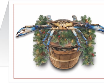 Christmas Cards -- &quot;Deck the Claws&quot; / Crab Themed / 10-pack