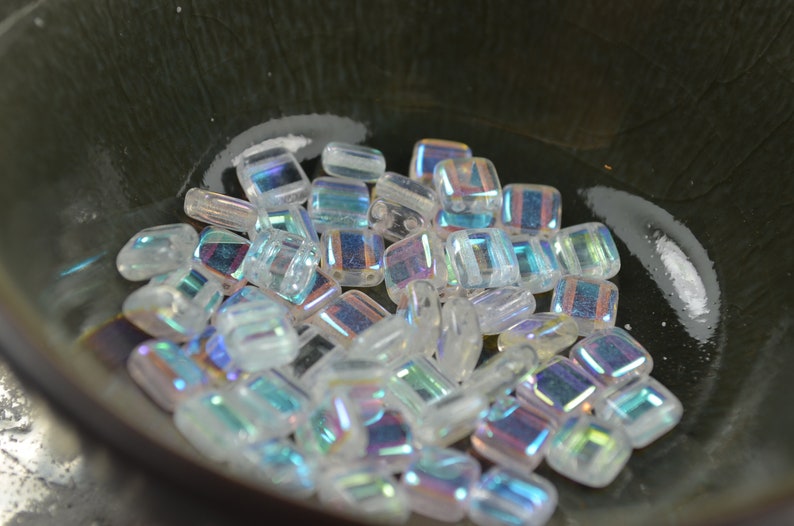 25 pieces Czechmates Tiles 6mm Crystal AB