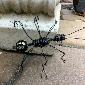 Beaded wire bug, beaded butt black ant, insect lover gift