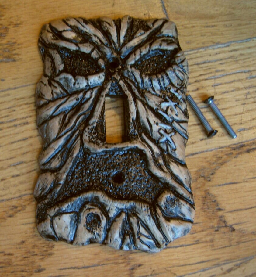 Necronomicon wall light switch plate, evil dead inspired home decor, …