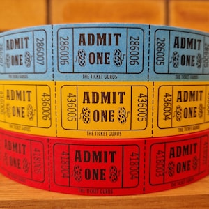 Admit One Tickets Tokens Voucher Party Event Celebration Wedding Favour Favor Carnival Vintage Fair in Batches of 50 or 100 FOLDED