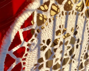 Snowflake Wall Flower Doily Crochet Art