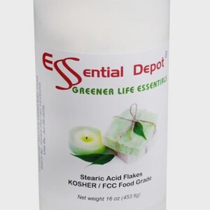 Stearic Acid 16 oz Flasche für Kerzen, Seifen, Kosmetik, Zahnpasten, Gemüse basiert
