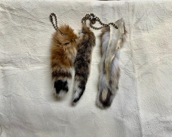 Llavero de cola de lince auténtico (ELIGE TAMAÑO)