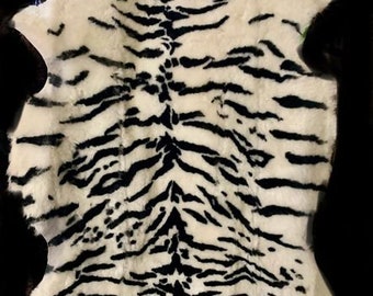 Zebra stenciled sheep skin