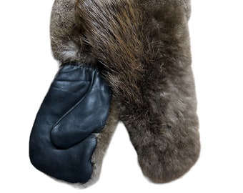 Beaver Fur Chopper Mittens SZ XL  (BEC-22)