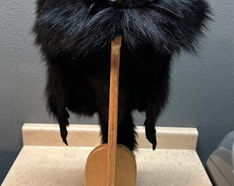 Raccoon Fur Mt.Man Hat (Dyed Black) (NEW)