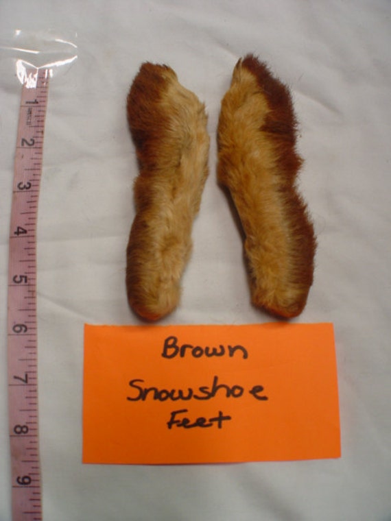 Two Dyed Brown snowshoe rabbit back feet for fly tying | Etsy