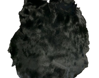 Natural Sheared Black Rabbit Pelts (RABP-23)