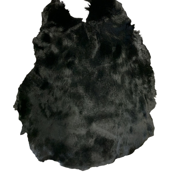 Natural Sheared Black Rabbit Pelts (RABP-23)