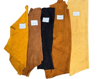 White Tail Deer Suede Leather Splits mixed colors (Taxidermy,Native American Crafts,Lacing,Moccasins, Pipe Bag, Fringe