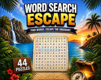 Printable Word Search Escape Puzzle Book PDF 44 Puzzles