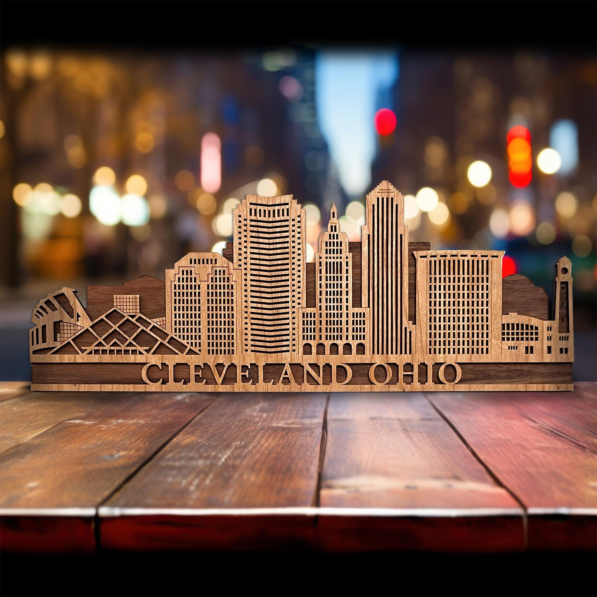 Cleveland Skyline Sign, Laser Cut SVG File Digital Download, Wall Art ...