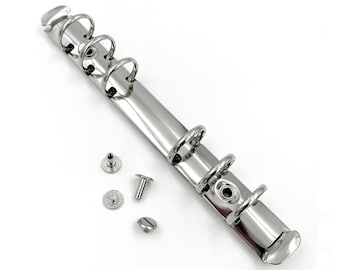 A6 Personal Replacement Binder Mechanism for Planners, Journals, Recipe Books, Silver, 20mm Rings