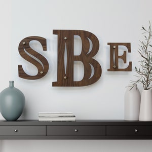 3D Custom Wood Letters and Numbers for Wall with Wall Standoffs, Contemporary Design, Make Your Own Word, Custom Laser Cut Sign, Name Sign