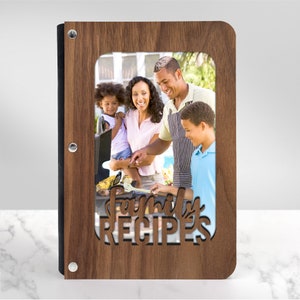 Wood family recipe book with photo sleeve