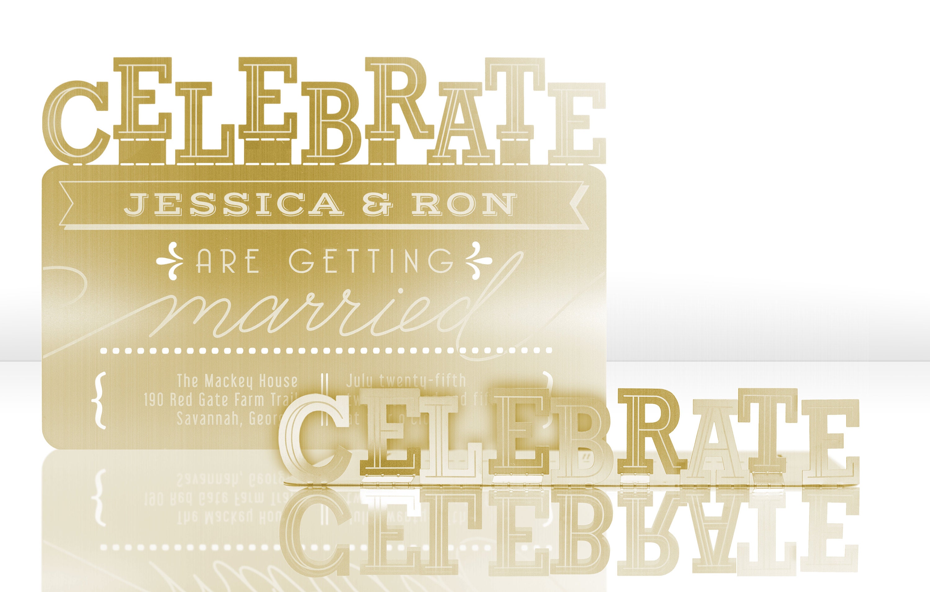 Metal Invites Metal Wedding Invitation, Celebrate: Stainless Steel Invite Doubles as ...