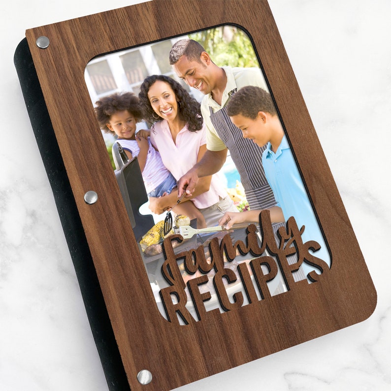 Walnut wood photo book gift for adult child