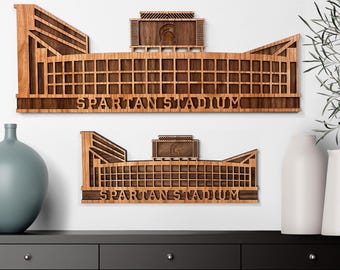 Abschlussgeschenk für graduierter Schützling der M.I. State Universität, Spartan Stadion-Wanddekoration, offiziell lizenzierte Spartans-Wandkunst, Fußballgeschenke
