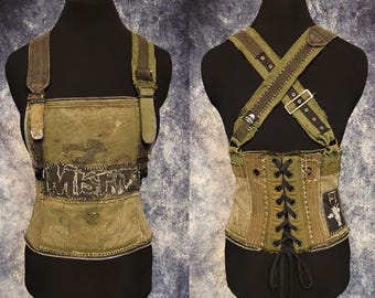 Military Corset Khaki Green -Misfits-