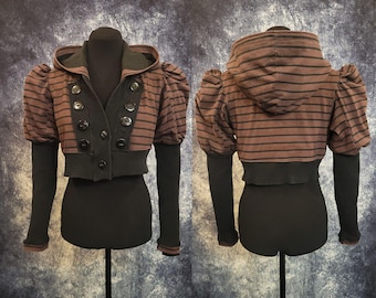 Striped brown and black Cropped Sweater