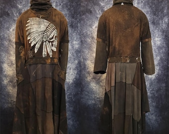 Long Bleached Patchwork Dress