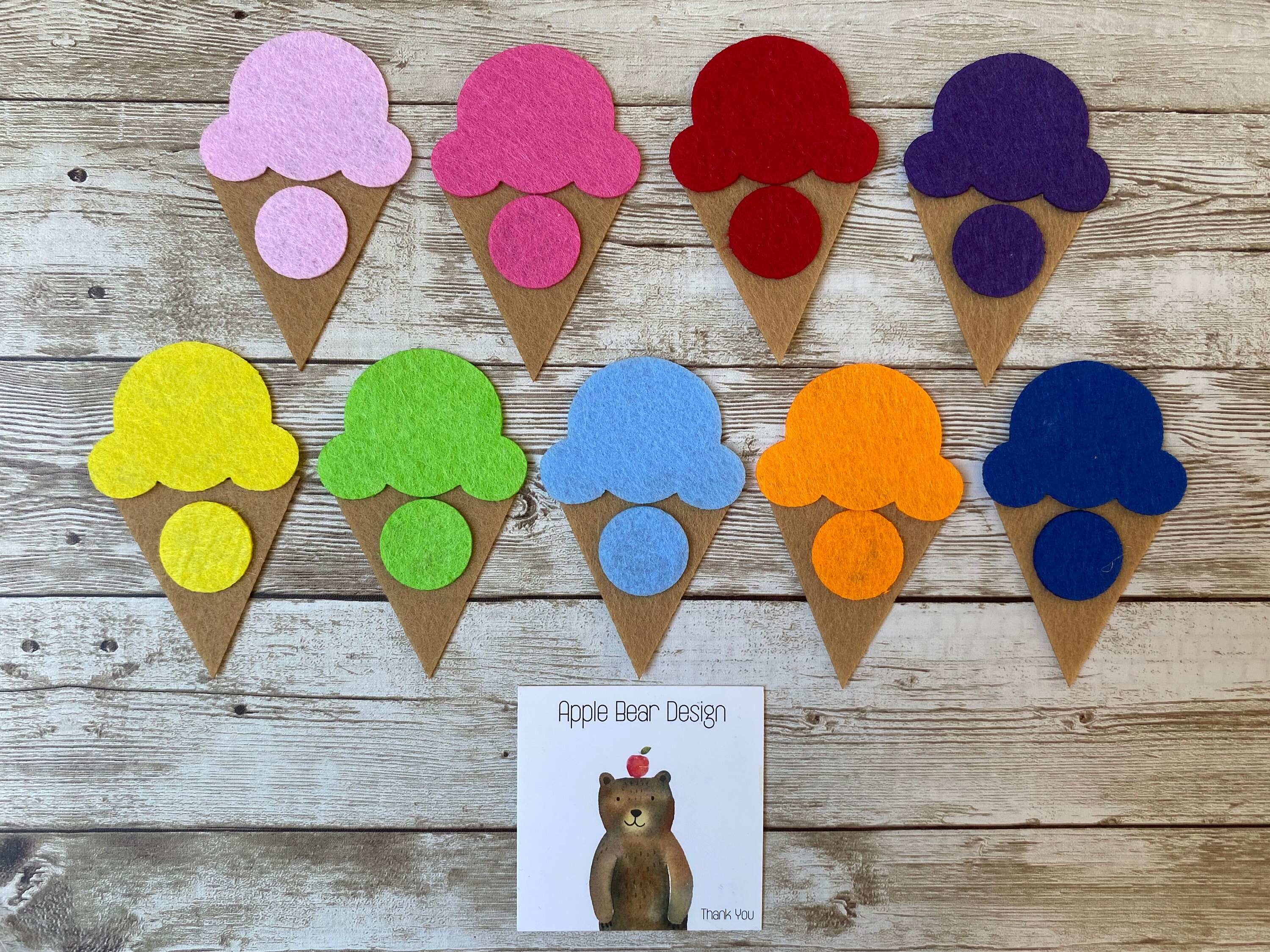 Ice Cream Matching Felt Story Game Set - Etsy
