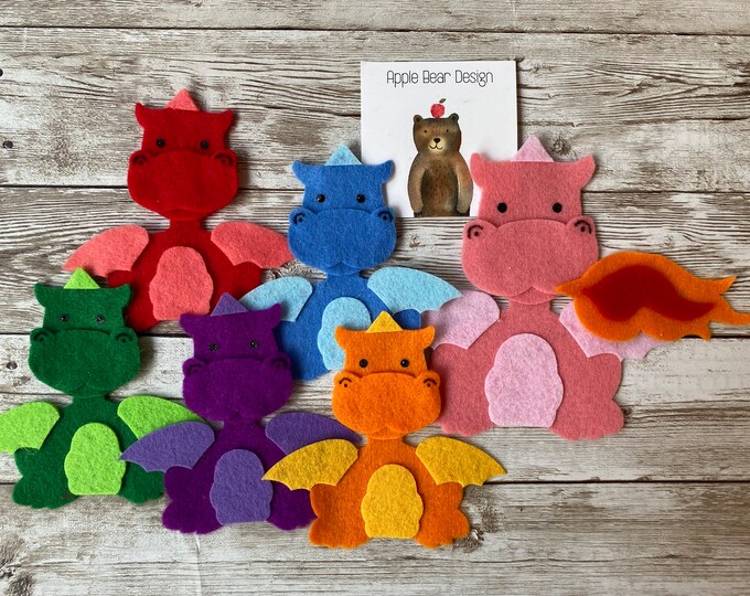 Children Felt Story Song Set: Five Little Dragon - Etsy