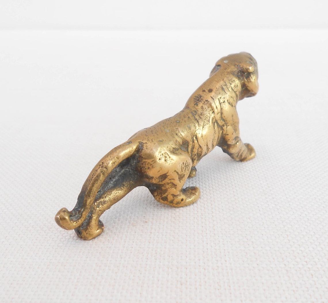 Small Brass Tiger Figurine Tiger Ornament Vintage Brass Etsy