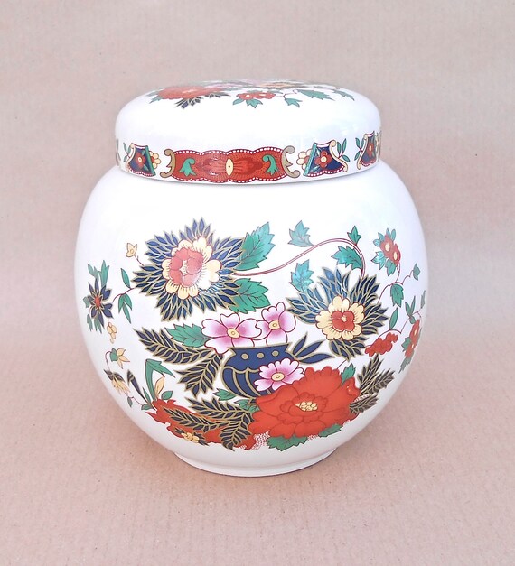 Vintage Sadler Ginger Jar Indian Peony Design Asian Style Etsy