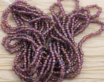 frosted finish fabulous firefly effect 70grams rich color... 60 Matte Dark Ruby AB  Silver Lined Czech Seed Beads